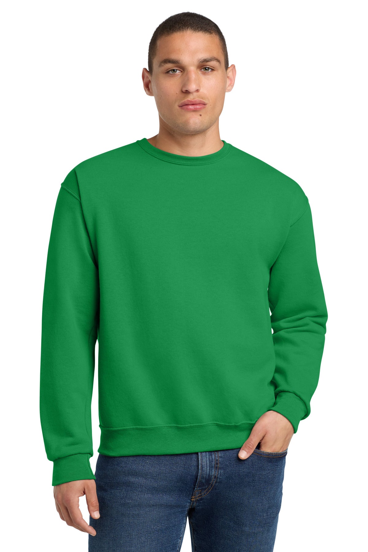 Custom Kelly NuBlend Crewneck 562M, personalized by SanCanDo Swag in Argyle, TX