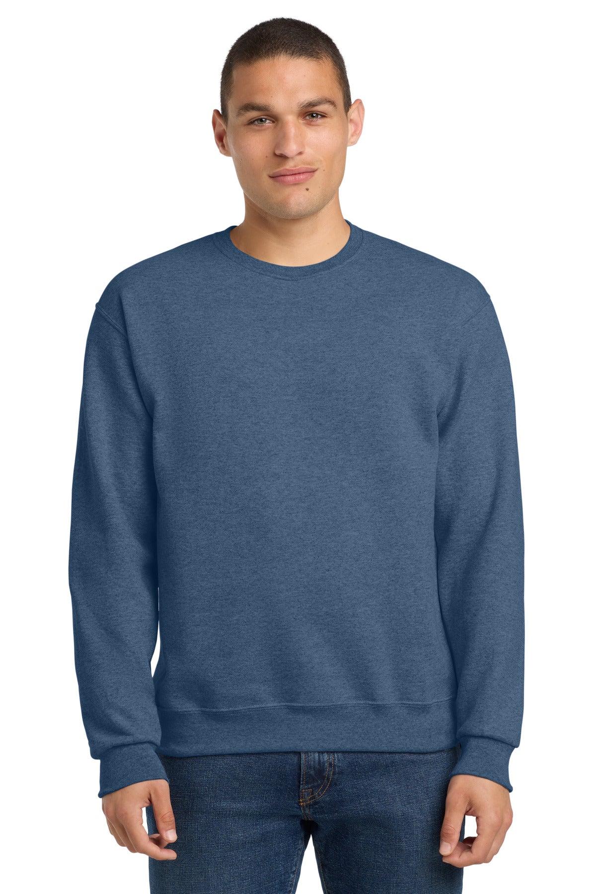 Custom Vintage Heather Blue NuBlend Crewneck 562M, personalized by SanCanDo Swag in Argyle, TX