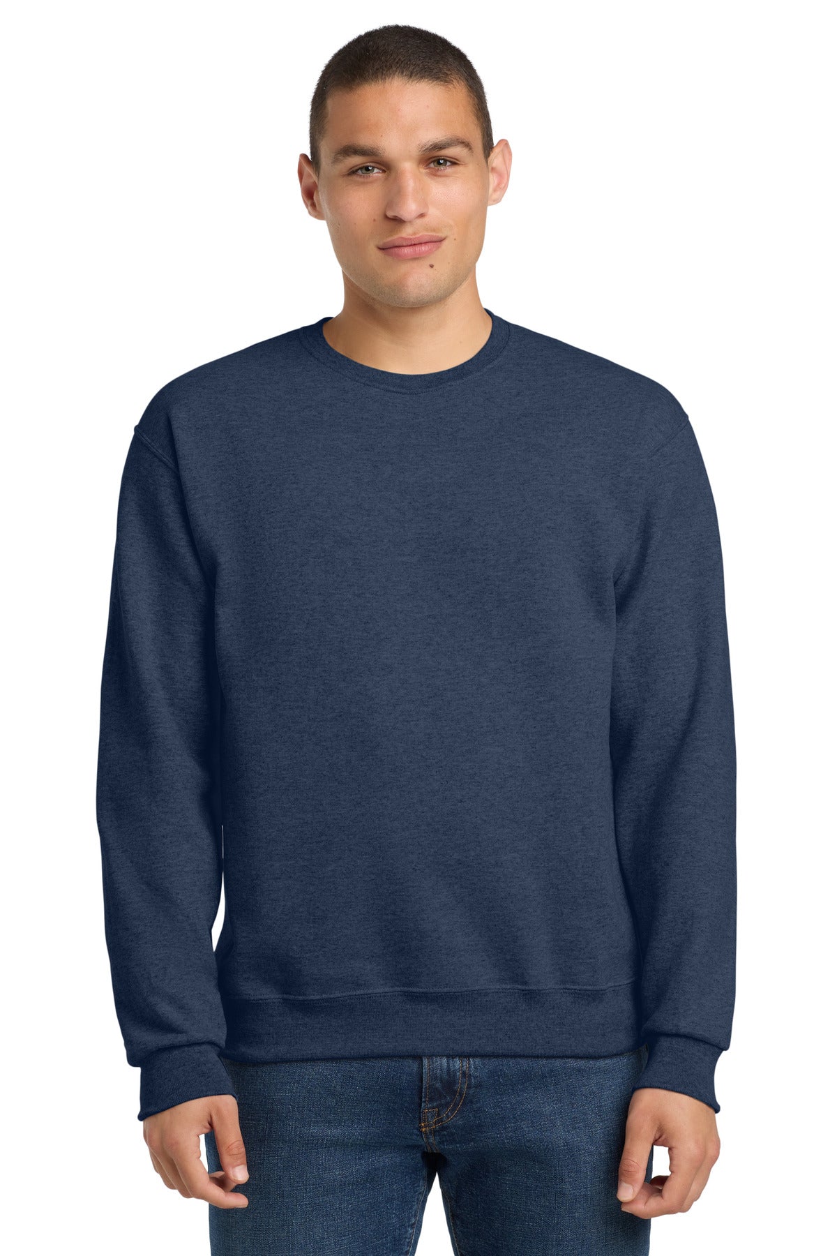 Custom Vintage Heather Navy NuBlend Crewneck 562M, personalized by SanCanDo Swag in Argyle, TX