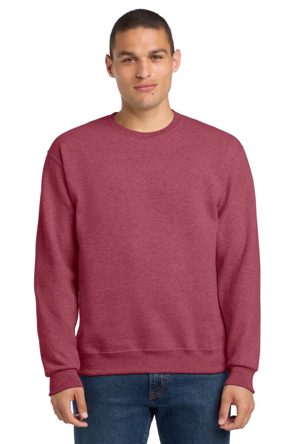 Custom Vintage Heather Red NuBlend Crewneck 562M, personalized by SanCanDo Swag in Argyle, TX
