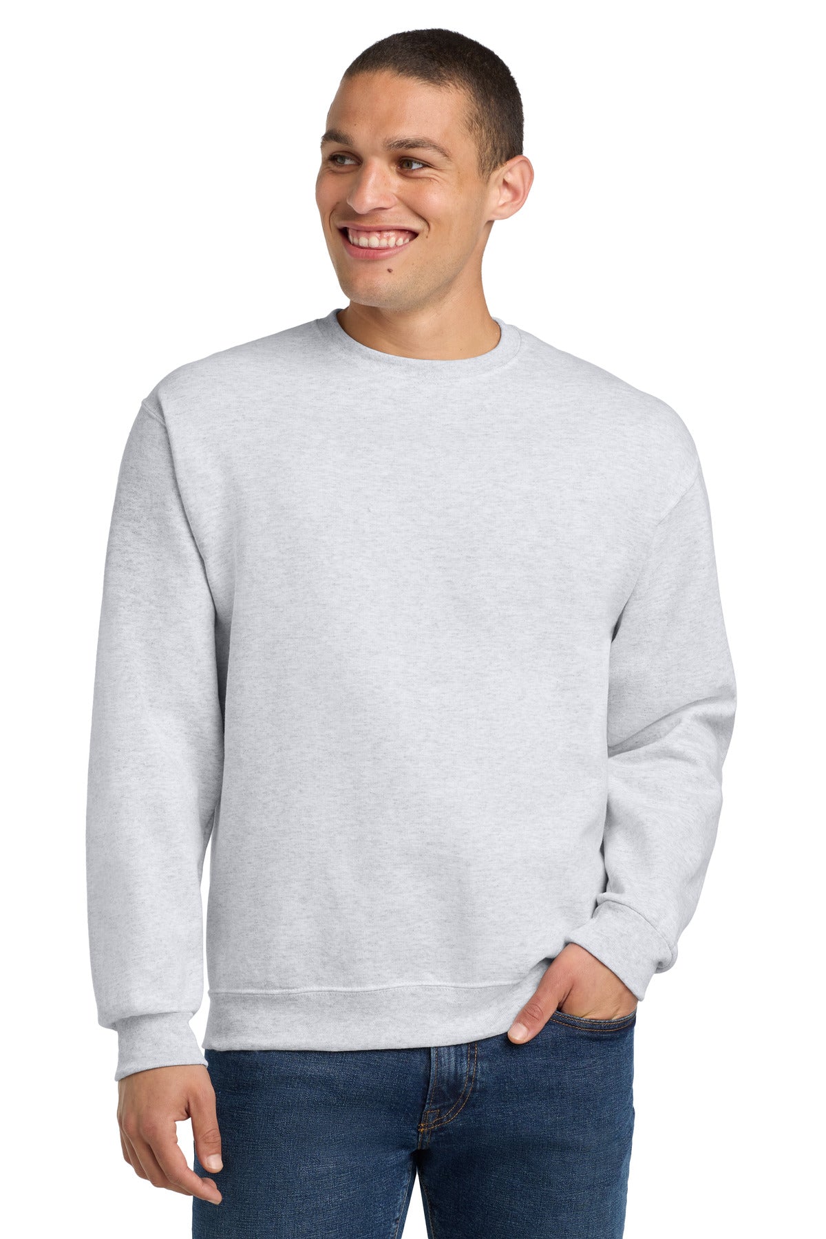Custom Ash NuBlend Crewneck 562M, personalized by SanCanDo Swag in Argyle, TX