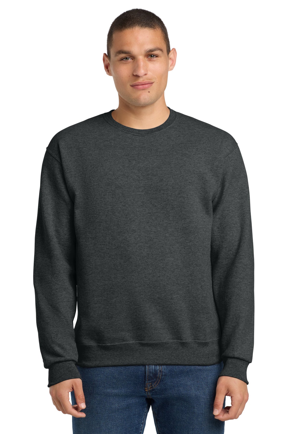 Custom Black Heather NuBlend Crewneck 562M, personalized by SanCanDo Swag in Argyle, TX