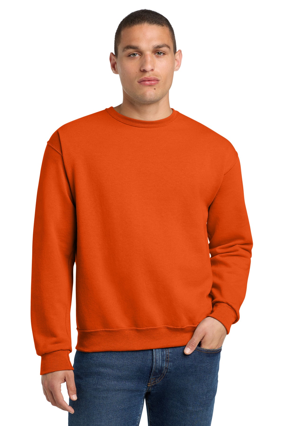 Custom Burnt Orange NuBlend Crewneck 562M, personalized by SanCanDo Swag in Argyle, TX