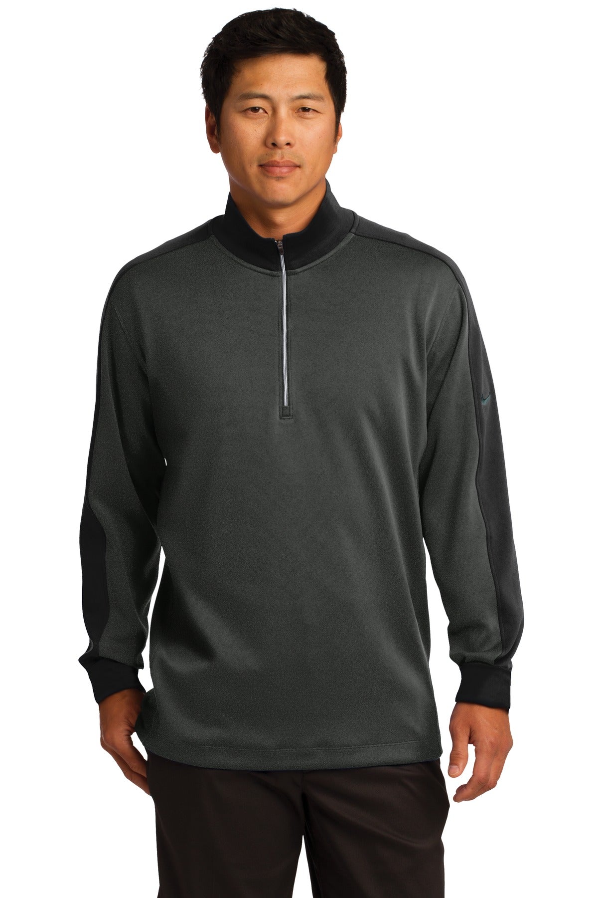 Custom Anthracite Heather/ Black Dri-FIT 1/2-Zip Cover-Up 578673, personalized by SanCanDo Swag in Argyle, TX