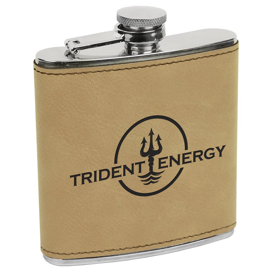 Light Brown Stainless Steel 6 oz. Flask