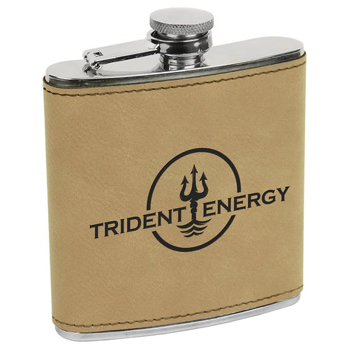 Light Brown Stainless Steel 6 oz. Flask