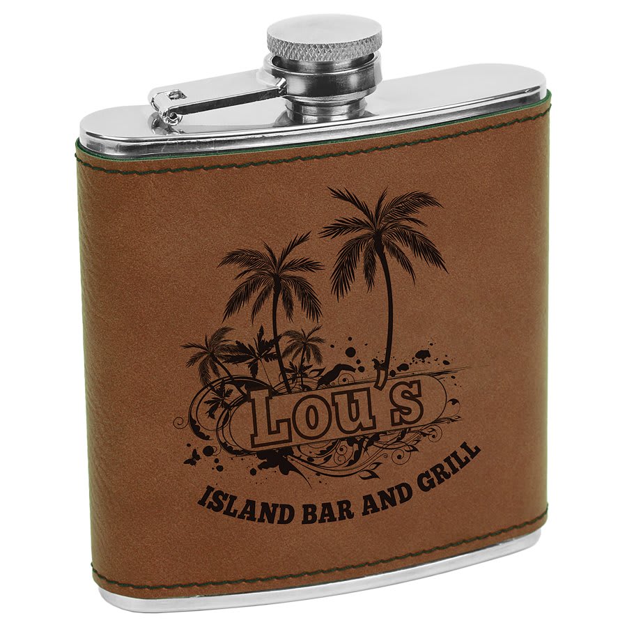 Dark Brown Stainless Steel 6 oz. Flask
