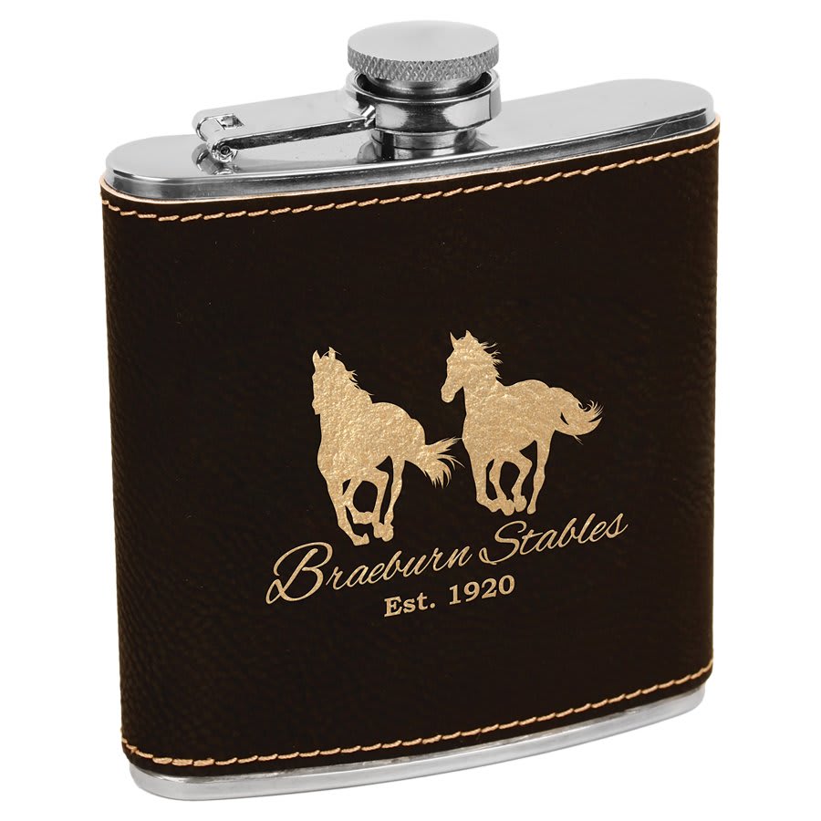 Black Gold Stainless Steel 6 oz. Flask
