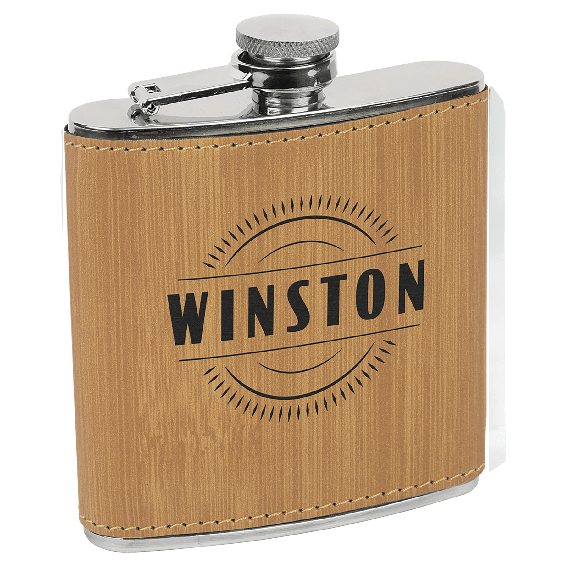 Bamboo Stainless Steel 6 oz. Flask
