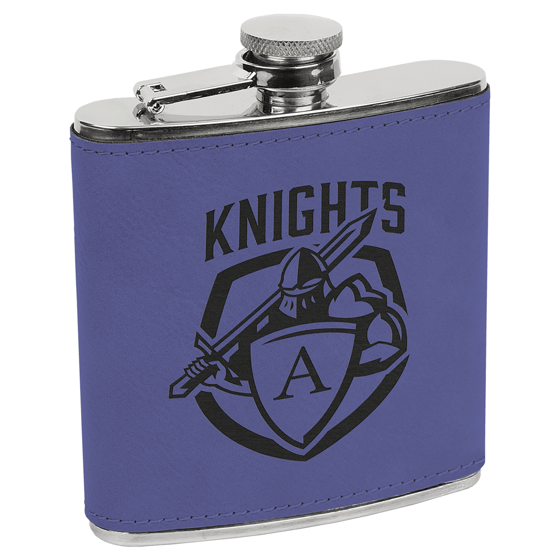 Purple Black Stainless Steel 6 oz. Flask