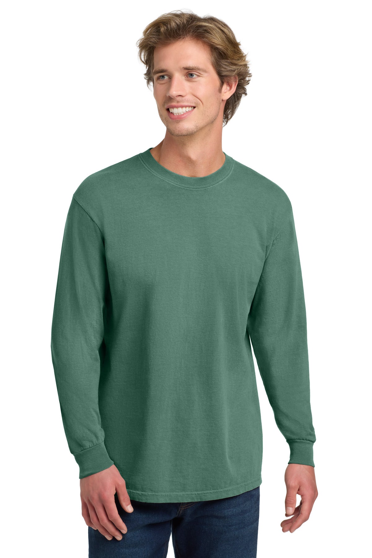 Custom Light Green Long Sleeve Tee 6014, personalized by SanCanDo Swag in Argyle, TX