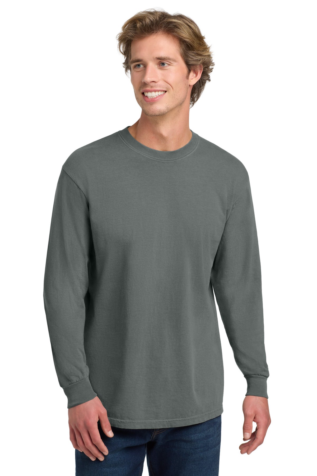 Custom Grey Long Sleeve Tee 6014, personalized by SanCanDo Swag in Argyle, TX