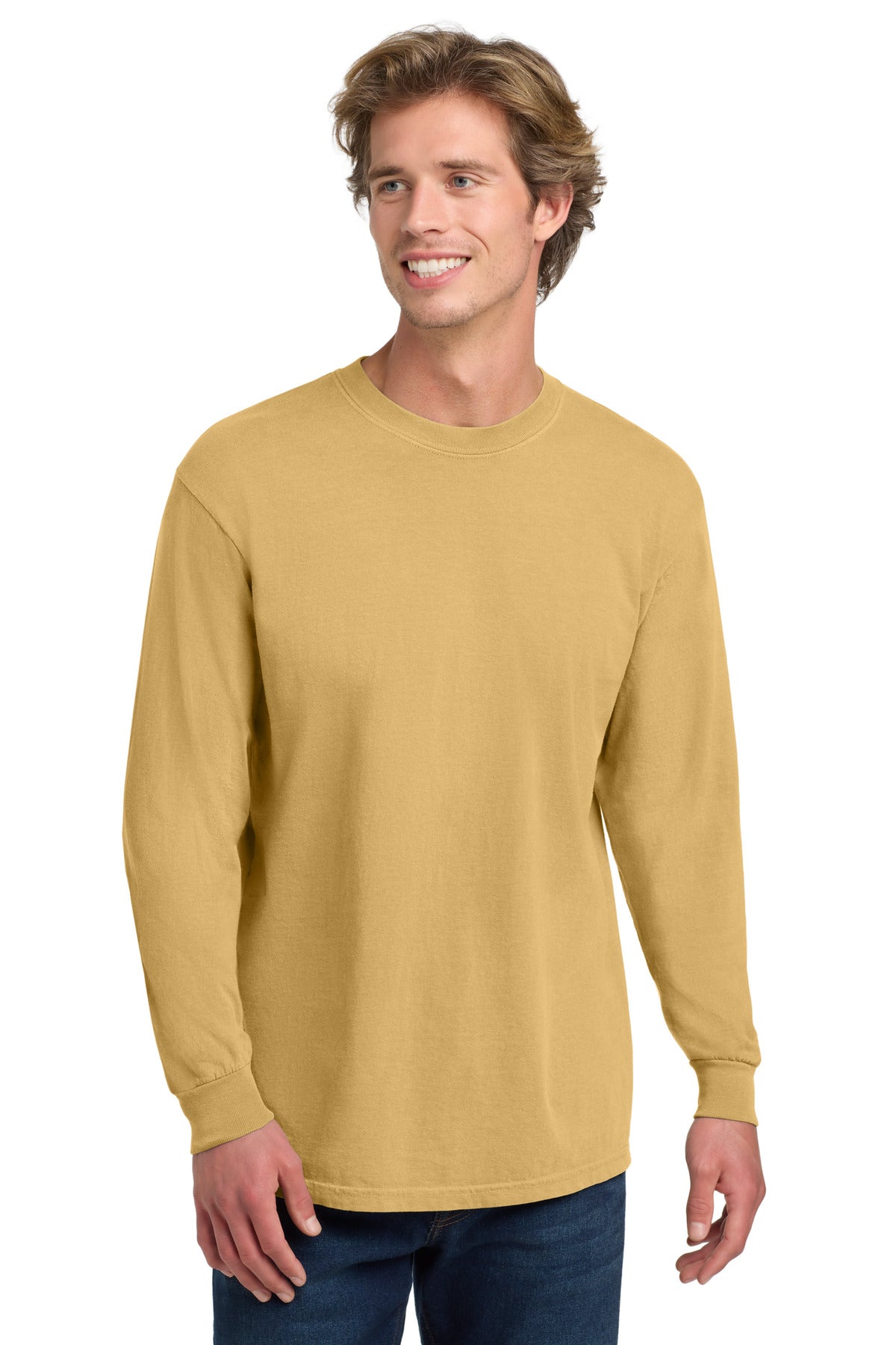 Custom Mustard Long Sleeve Tee 6014, personalized by SanCanDo Swag in Argyle, TX