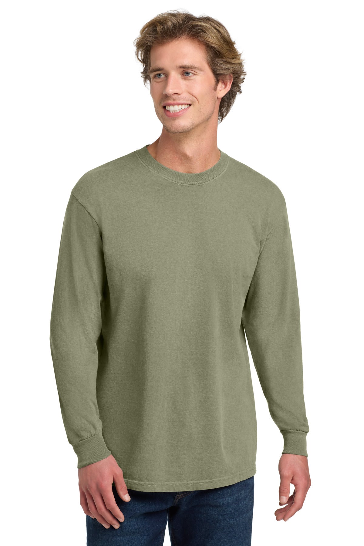 Custom Sandstone Long Sleeve Tee 6014, personalized by SanCanDo Swag in Argyle, TX