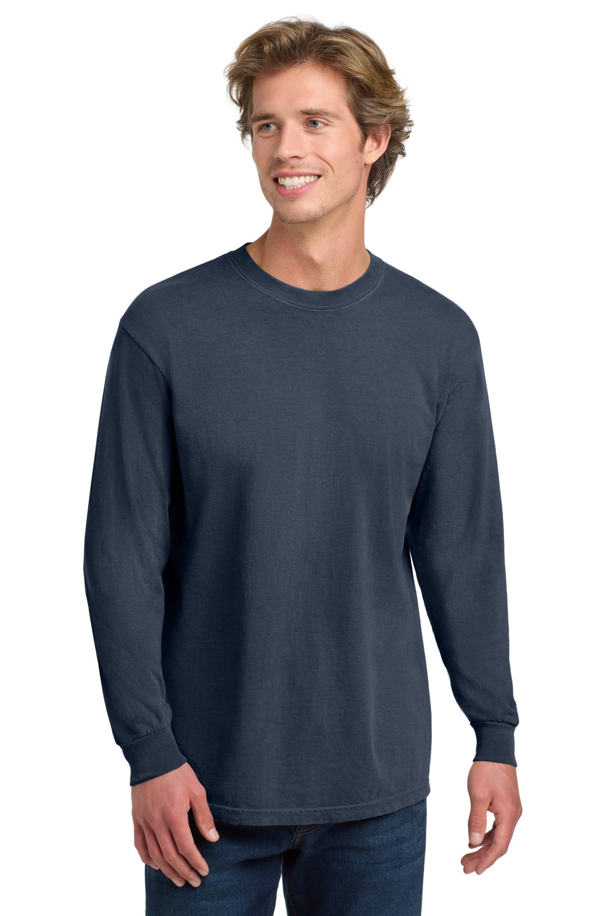 Custom Navy Long Sleeve Tee 6014, personalized by SanCanDo Swag in Argyle, TX