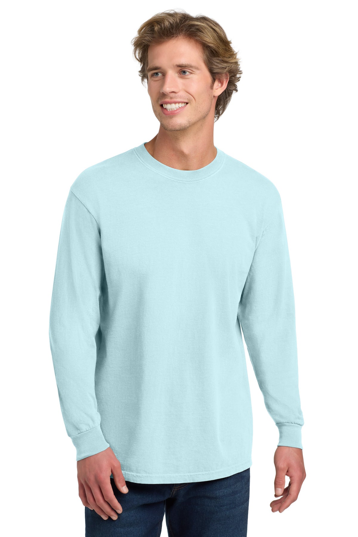 Custom Chambray Long Sleeve Tee 6014, personalized by SanCanDo Swag in Argyle, TX