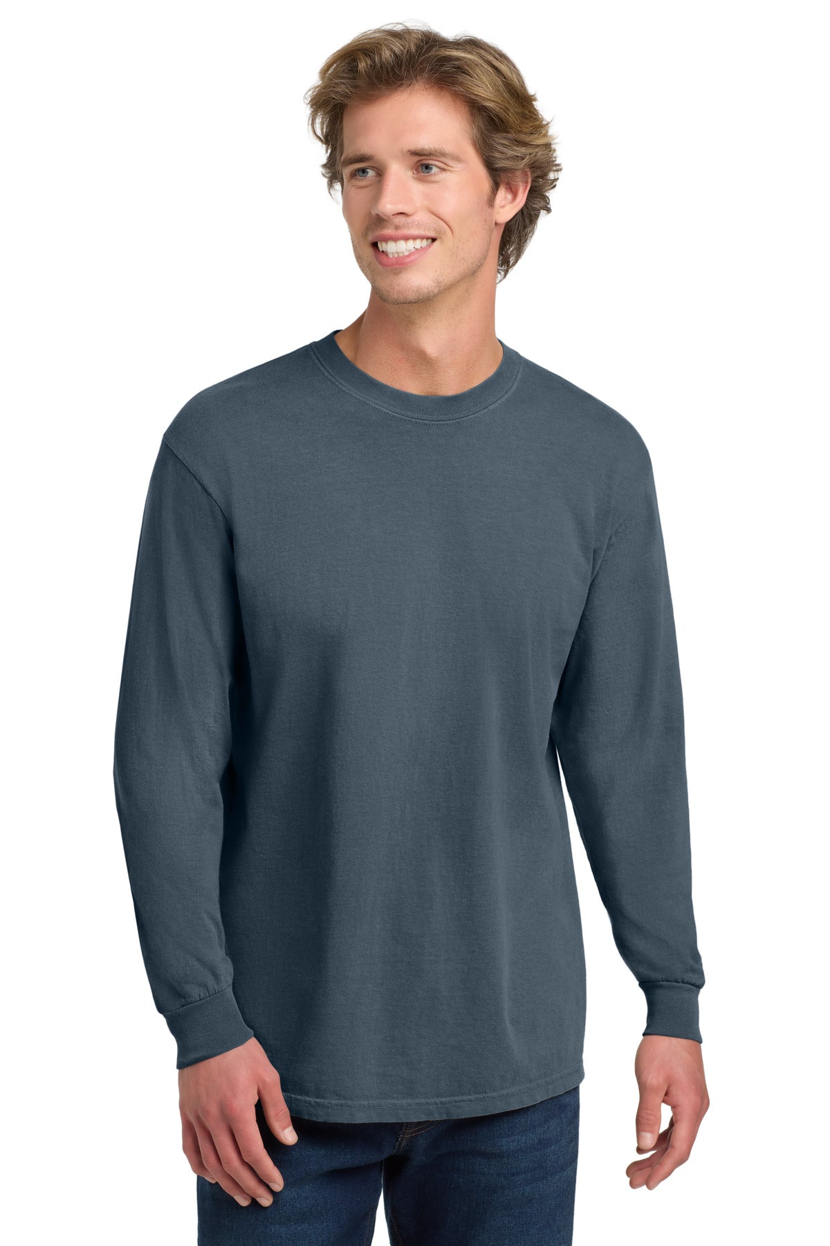 Custom Denim Long Sleeve Tee 6014, personalized by SanCanDo Swag in Argyle, TX
