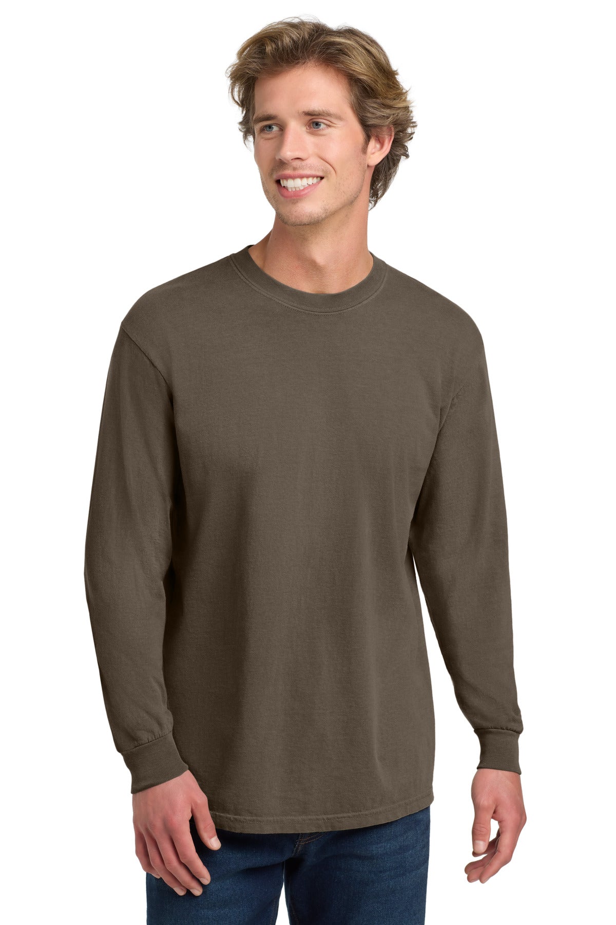 Custom Espresso Long Sleeve Tee 6014, personalized by SanCanDo Swag in Argyle, TX