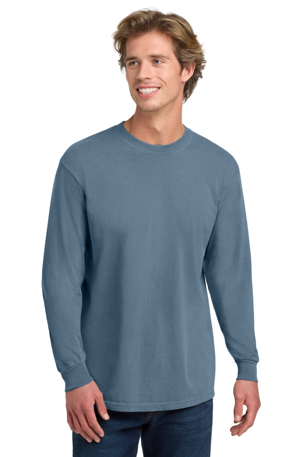 Custom Blue Jean Long Sleeve Tee 6014, personalized by SanCanDo Swag in Argyle, TX