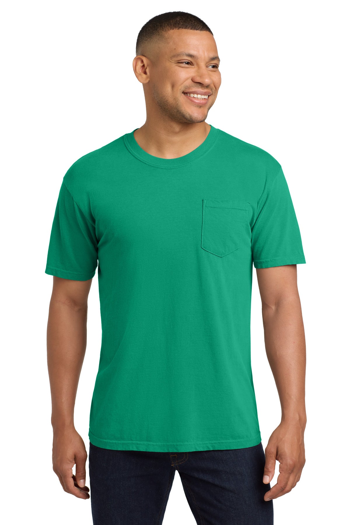Custom Island Green Pocket Tee 6030, personalized by SanCanDo Swag in Argyle, TX