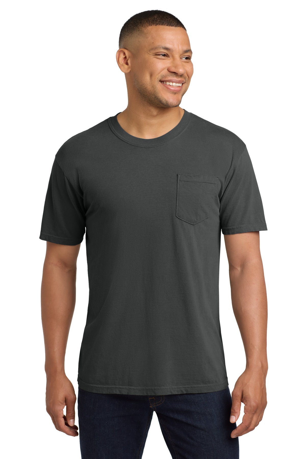 Custom Graphite Pocket Tee 6030, personalized by SanCanDo Swag in Argyle, TX