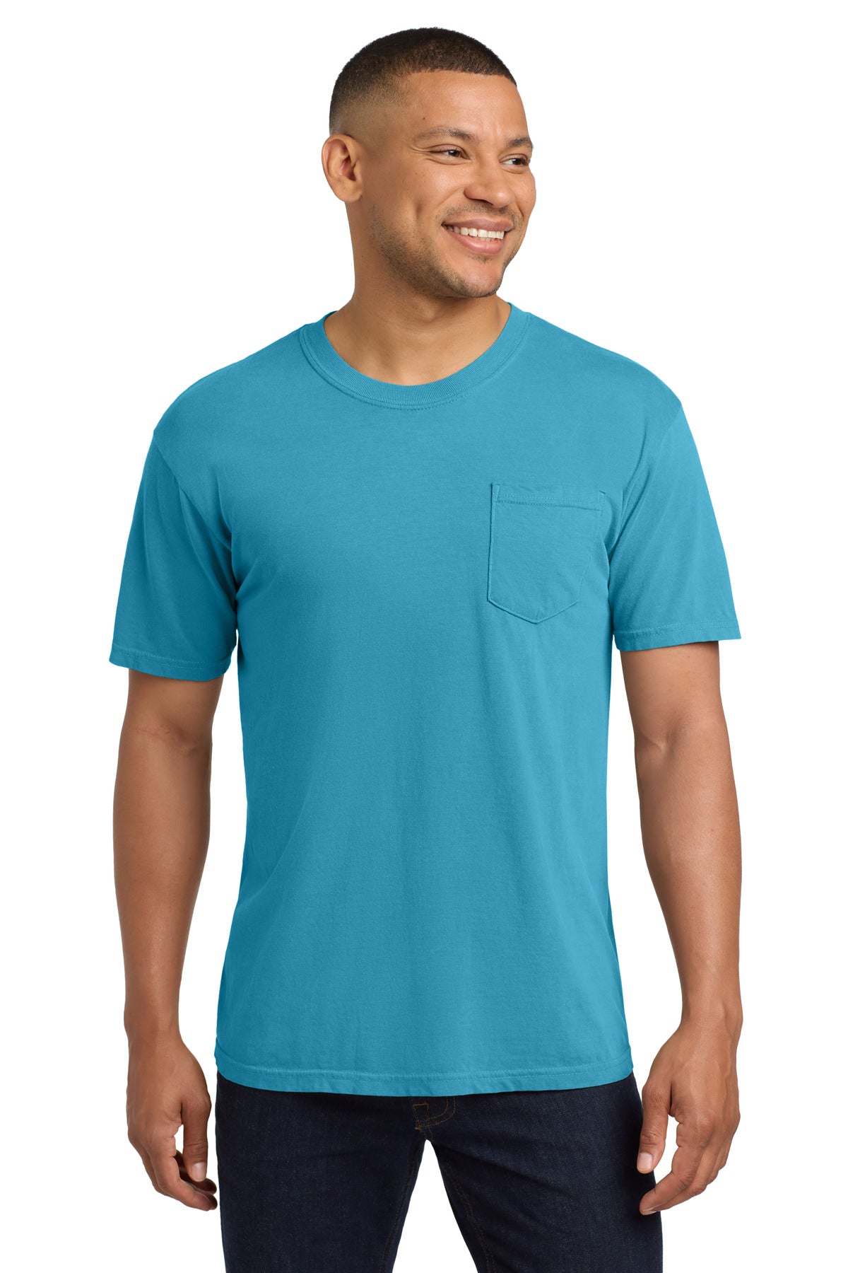 Custom Sapphire Pocket Tee 6030, personalized by SanCanDo Swag in Argyle, TX