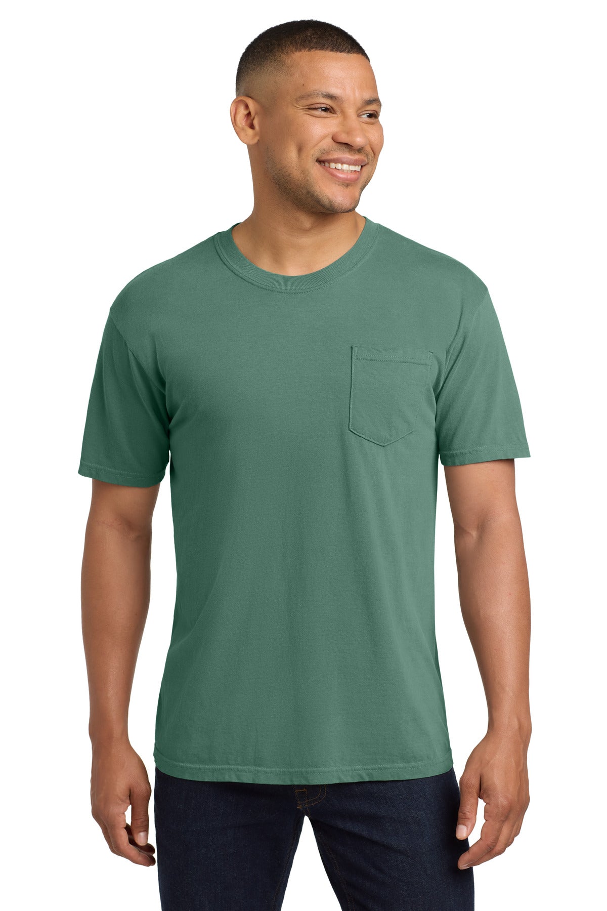 Custom Light Green Pocket Tee 6030, personalized by SanCanDo Swag in Argyle, TX