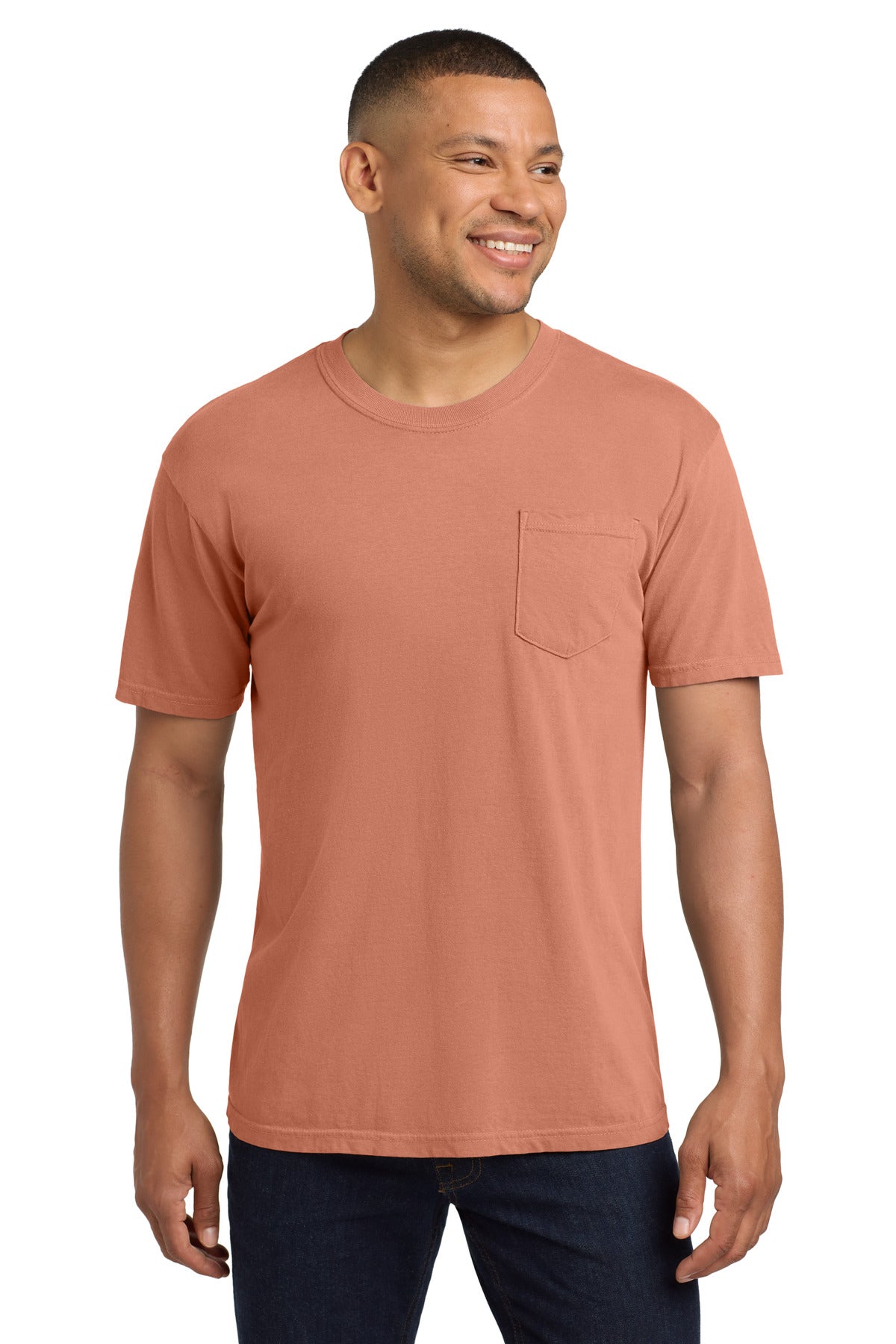 Custom Terracotta Pocket Tee 6030, personalized by SanCanDo Swag in Argyle, TX