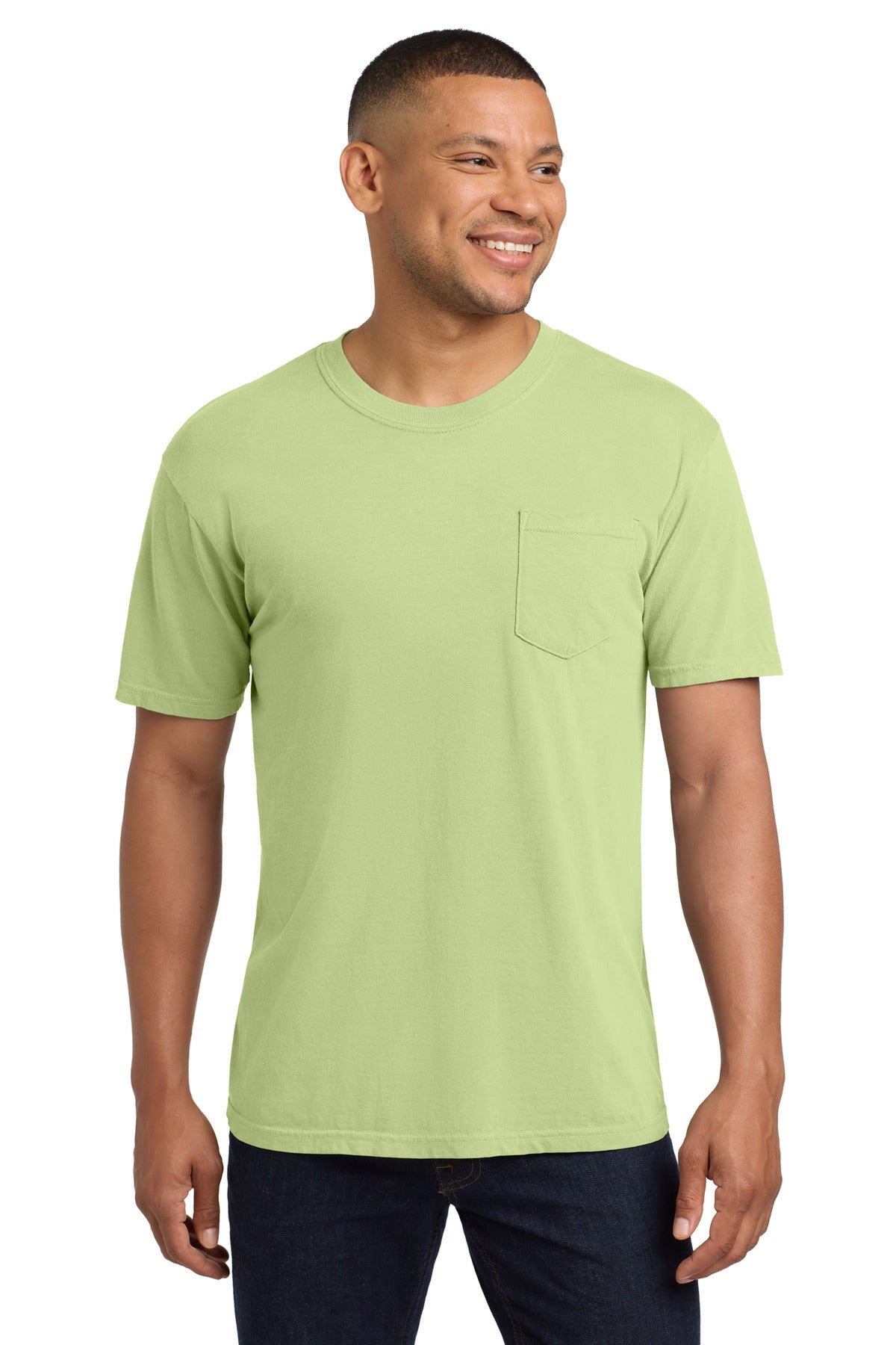 Custom Celadon Pocket Tee 6030, personalized by SanCanDo Swag in Argyle, TX