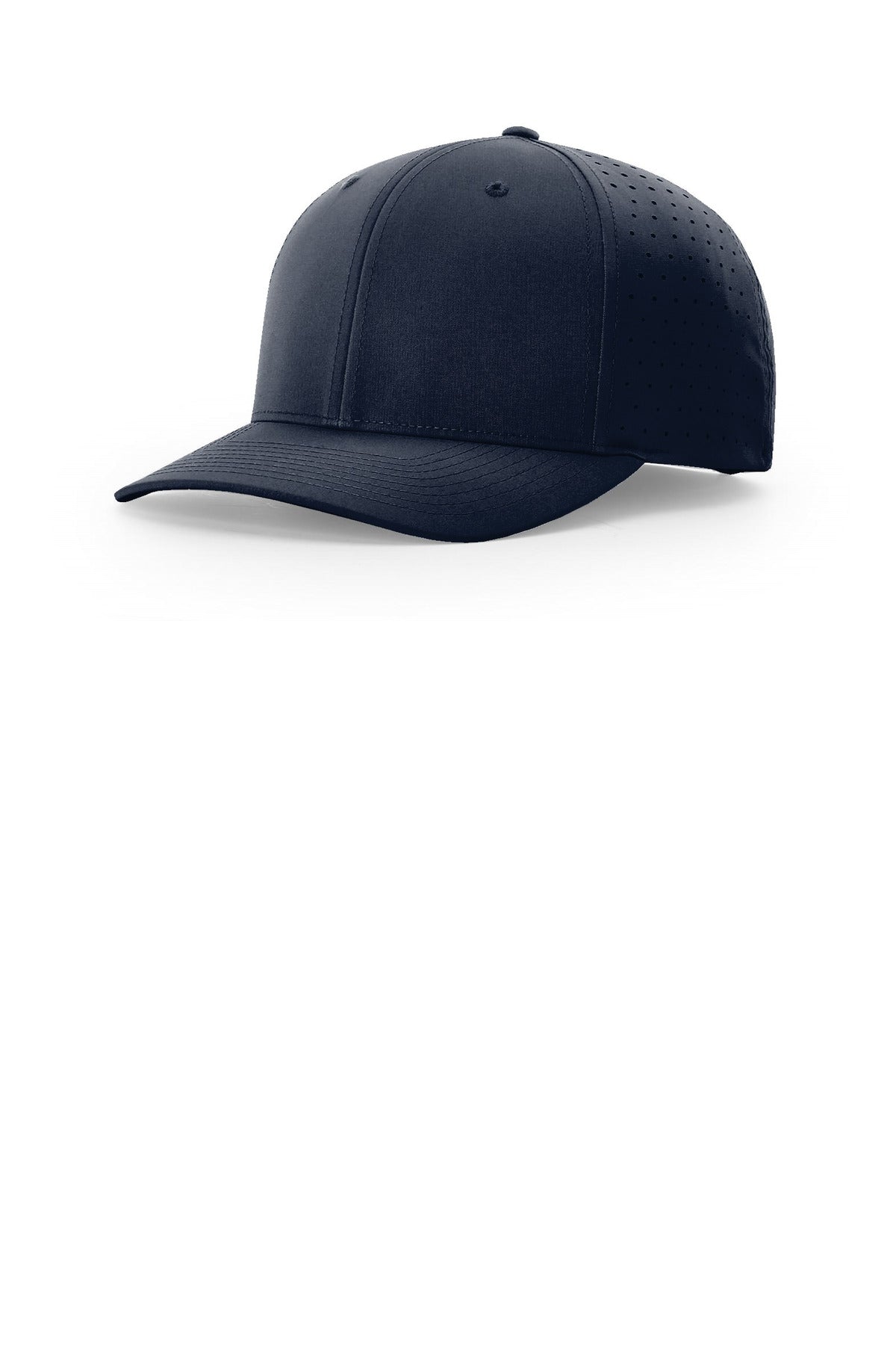 Custom Navy Laser Perf R-Flex Snapback 632, personalized by SanCanDo Swag in Argyle, TX