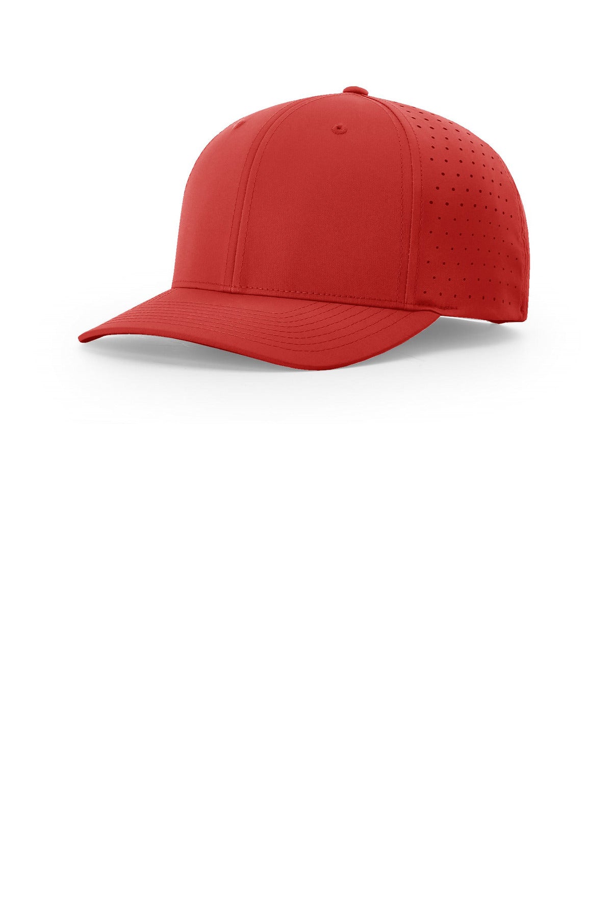 Custom Red Laser Perf R-Flex Snapback 632, personalized by SanCanDo Swag in Argyle, TX