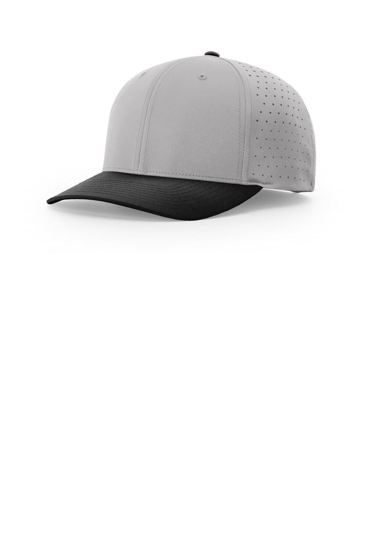 Custom Grey/ Grey/ Black Laser Perf R-Flex Snapback 632, personalized by SanCanDo Swag in Argyle, TX