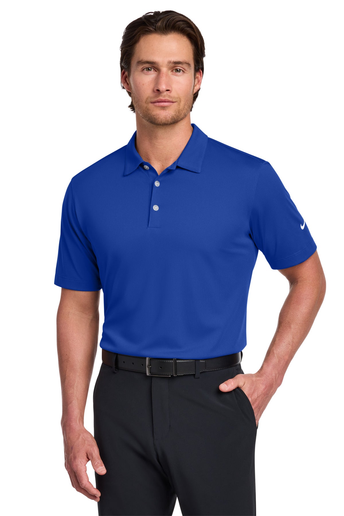 Custom Old Royal Dri-FIT Vertical Mesh Polo 637167, personalized by SanCanDo Swag in Argyle, TX