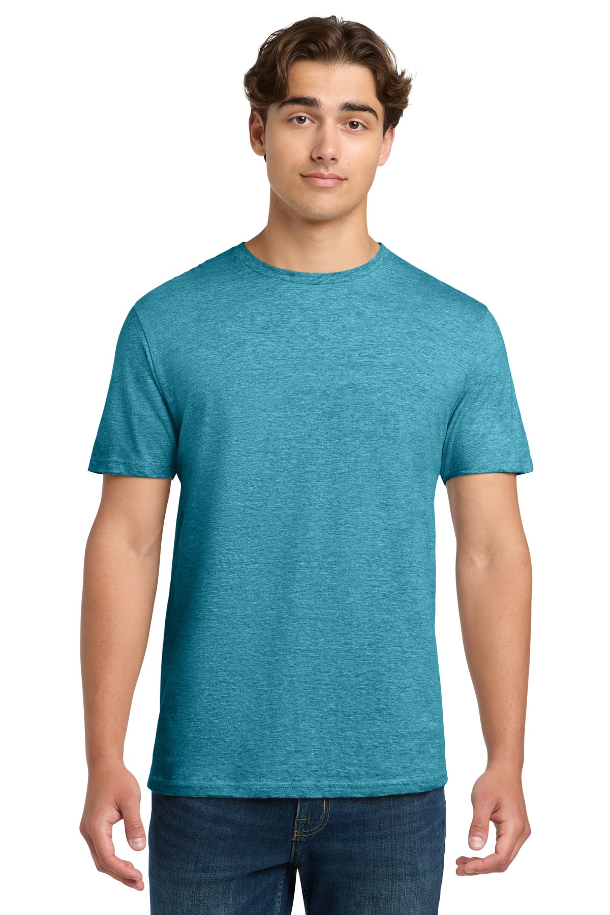 Custom Heather Galapagos Blue Softstyle Tee 64000, personalized by SanCanDo Swag in Argyle, TX