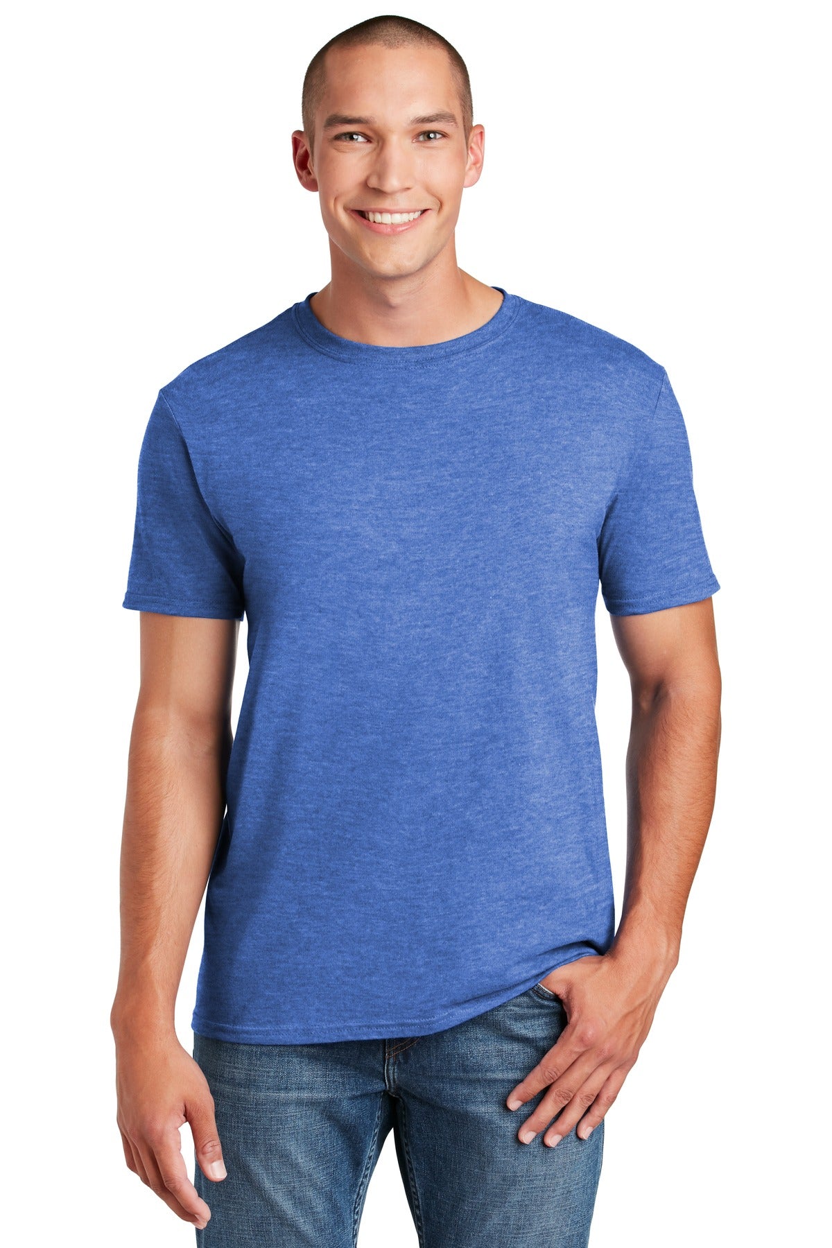 Custom Heather Royal Softstyle Tee 64000, personalized by SanCanDo Swag in Argyle, TX