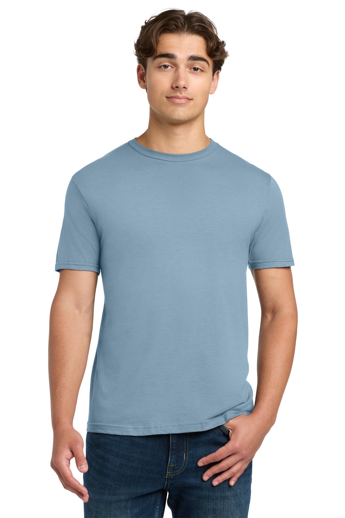 Custom Stone Blue Softstyle Tee 64000, personalized by SanCanDo Swag in Argyle, TX