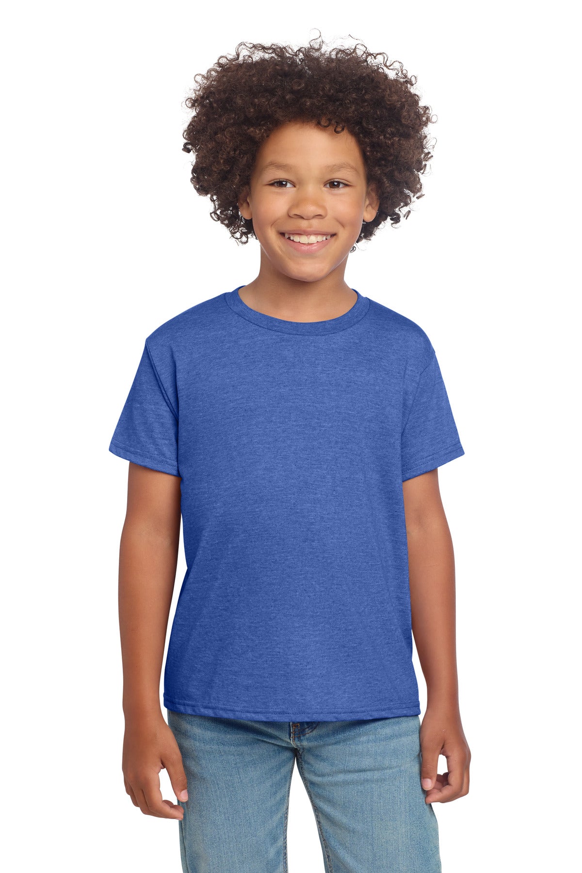 Custom Heather Royal Youth Softstyle Tee 64000B, personalized by SanCanDo Swag in Argyle, TX