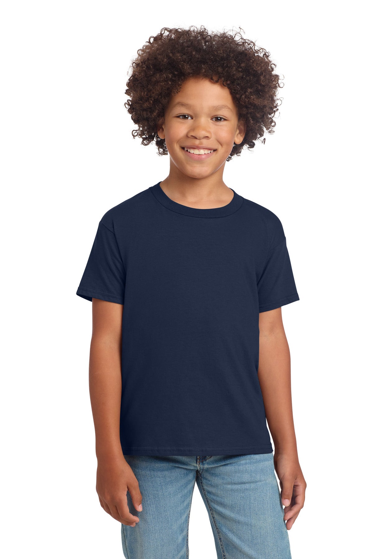 Custom Navy Youth Softstyle Tee 64000B, personalized by SanCanDo Swag in Argyle, TX