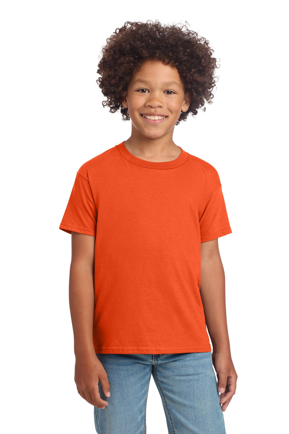 Custom Orange Youth Softstyle Tee 64000B, personalized by SanCanDo Swag in Argyle, TX
