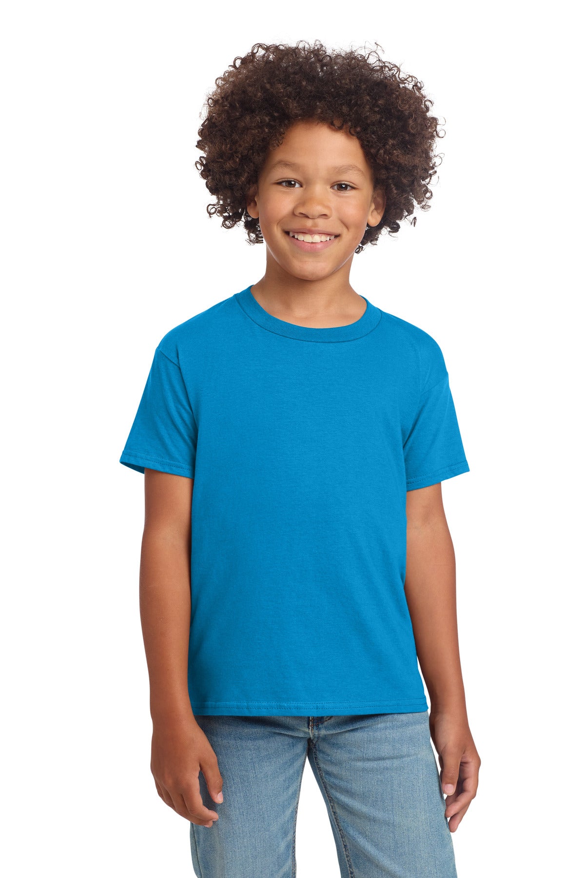 Custom Sapphire Youth Softstyle Tee 64000B, personalized by SanCanDo Swag in Argyle, TX