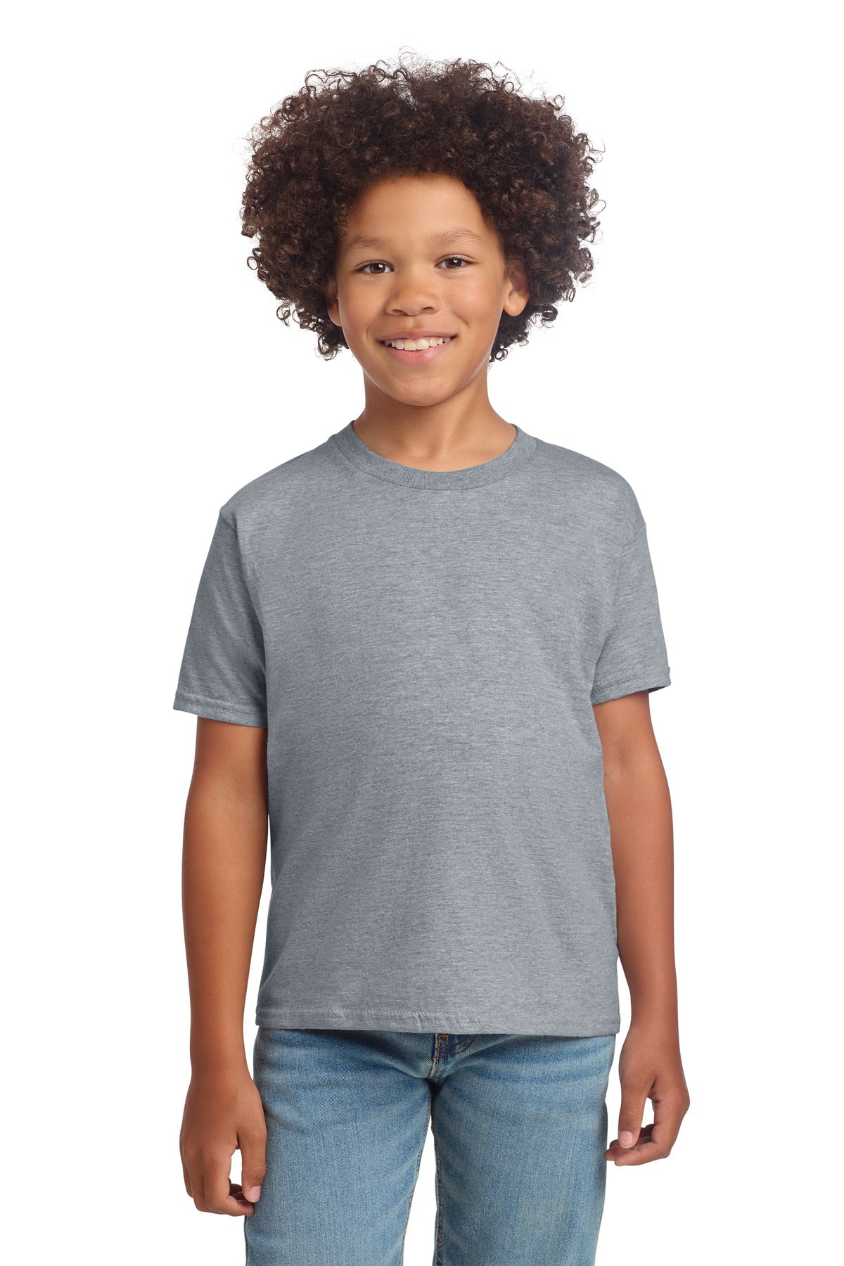 Custom Sport Grey Youth Softstyle Tee 64000B, personalized by SanCanDo Swag in Argyle, TX