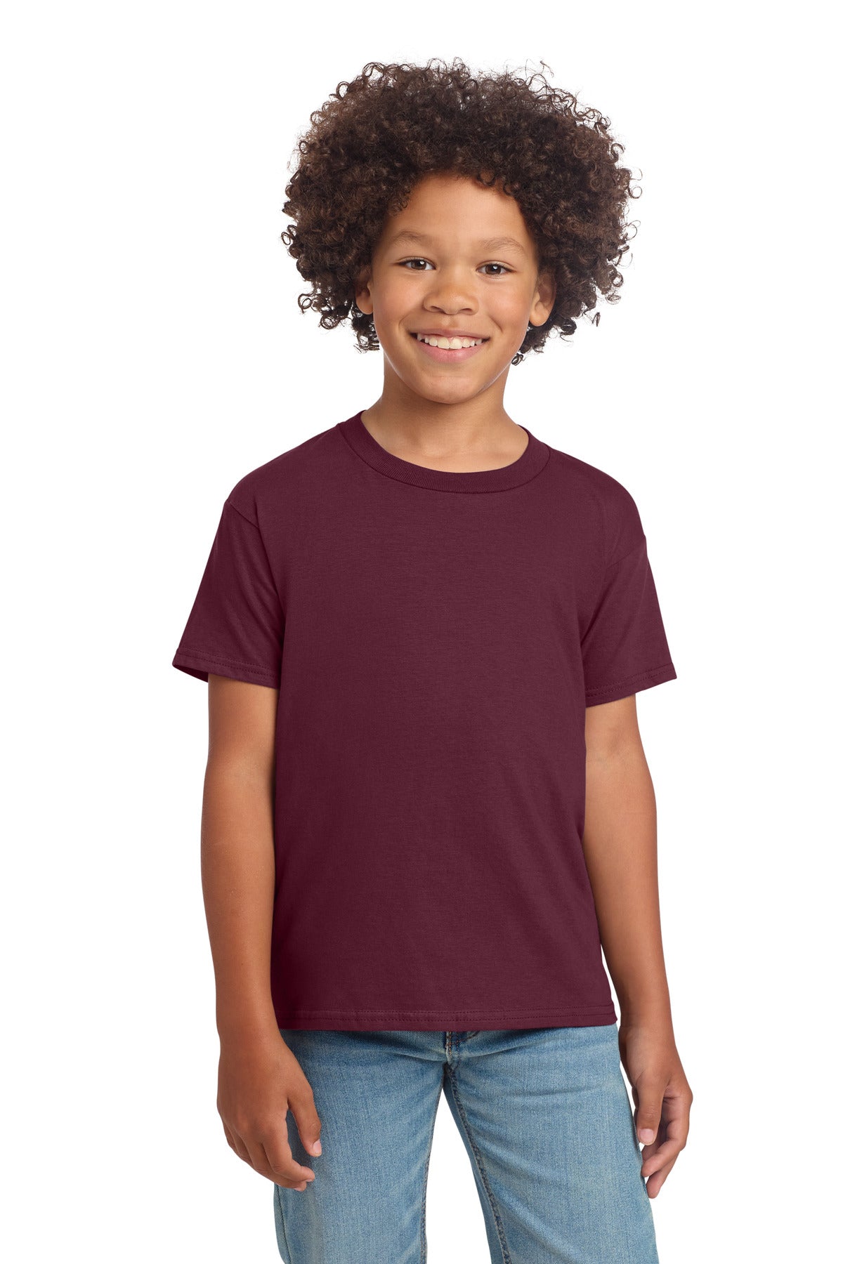 Custom Maroon Youth Softstyle Tee 64000B, personalized by SanCanDo Swag in Argyle, TX