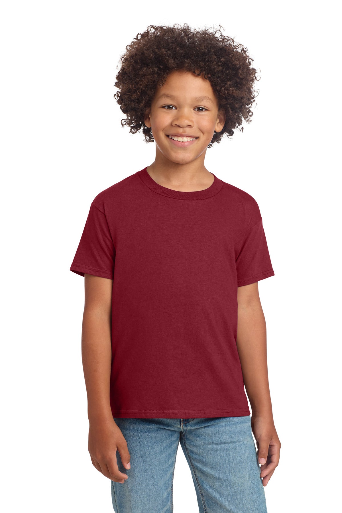 Custom Cardinal Red Youth Softstyle Tee 64000B, personalized by SanCanDo Swag in Argyle, TX