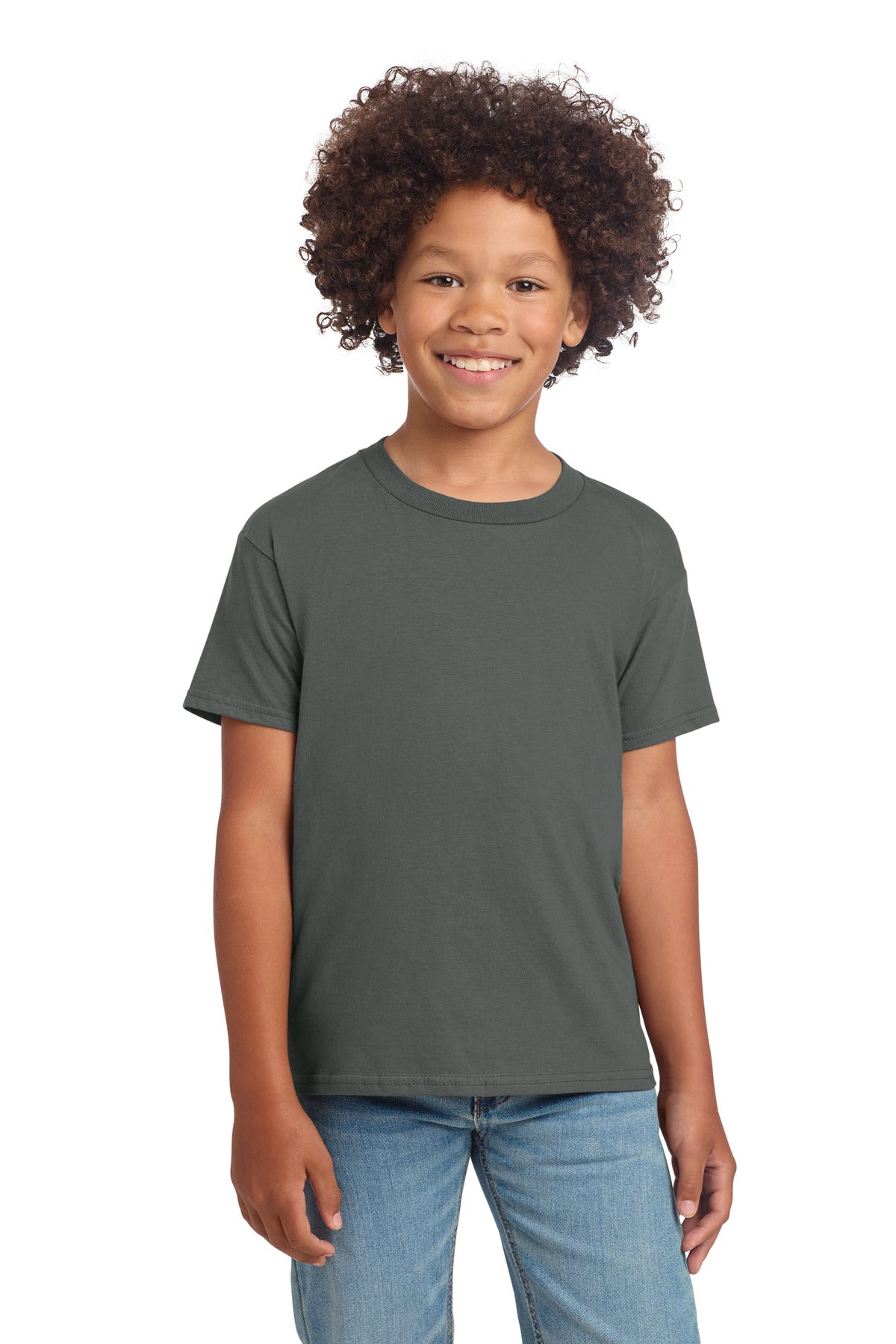 Custom Charcoal Youth Softstyle Tee 64000B, personalized by SanCanDo Swag in Argyle, TX