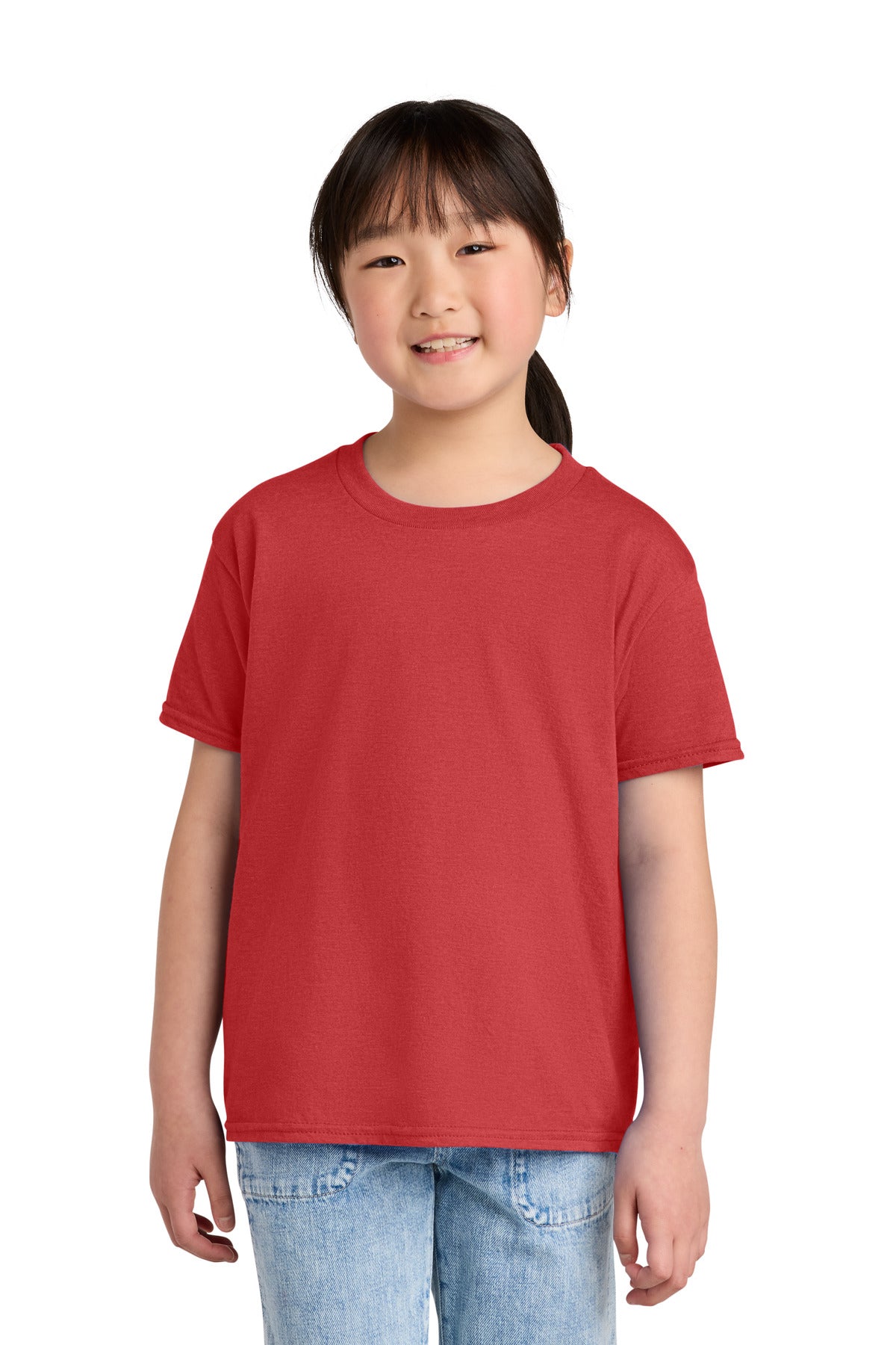 Custom Red Mist Youth Softstyle CVC Tee 64000BCVC, personalized by SanCanDo Swag in Argyle, TX