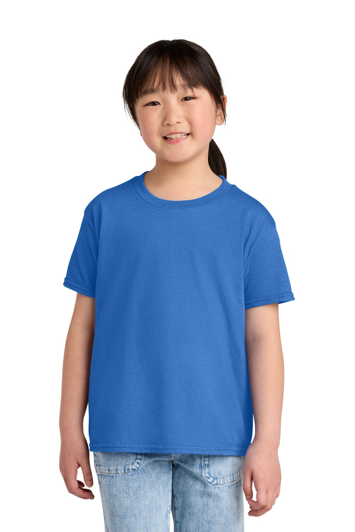 Custom Royal Mist Youth Softstyle CVC Tee 64000BCVC, personalized by SanCanDo Swag in Argyle, TX