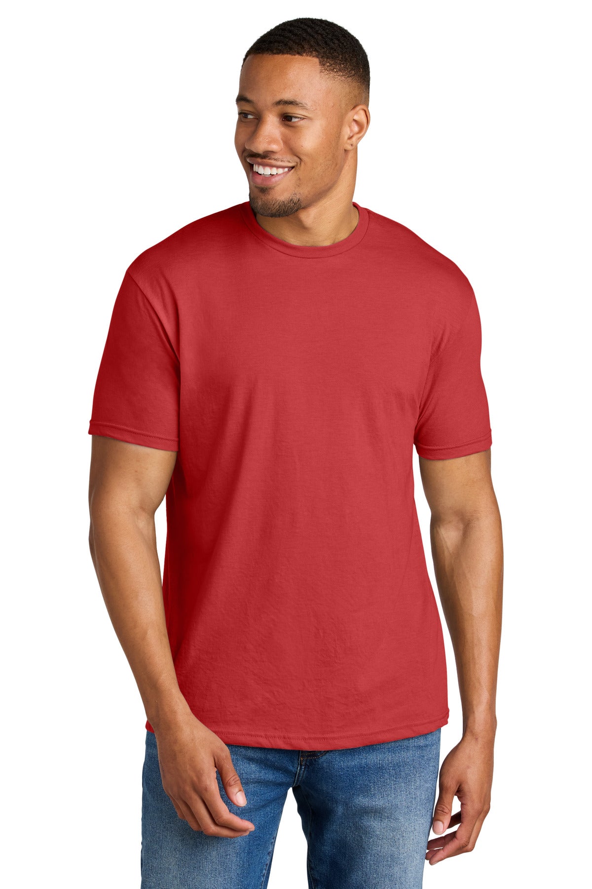 Custom Red Mist Softstyle CVC Tee 64000CVC, personalized by SanCanDo Swag in Argyle, TX