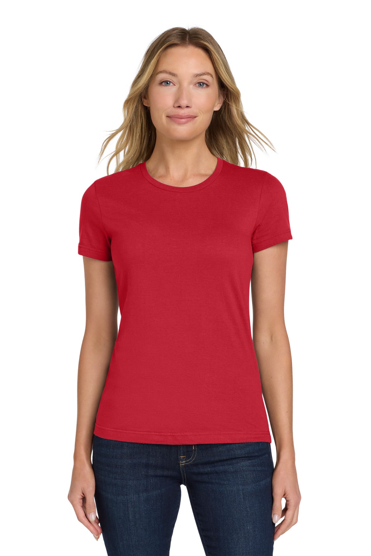 Custom Red Softstyle Women's Tee 64000L, personalized by SanCanDo Swag in Argyle, TX