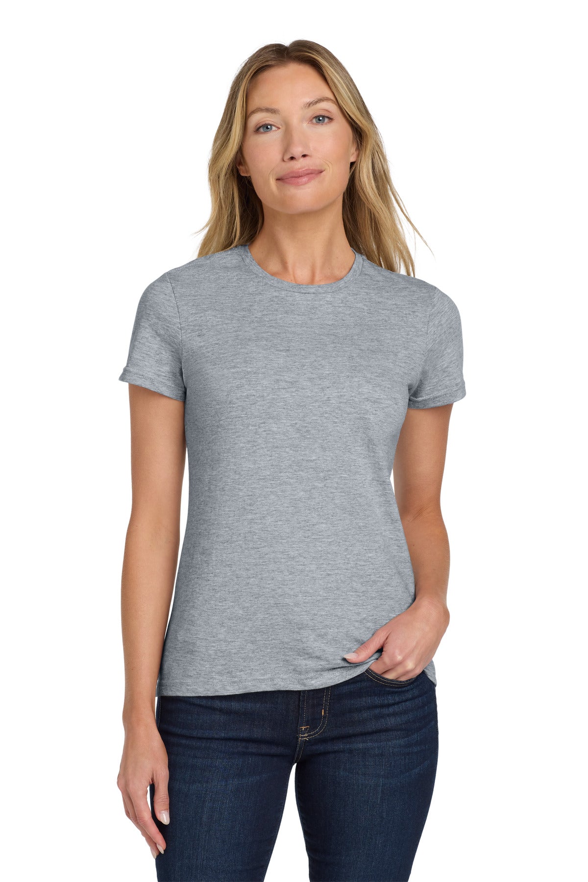 Custom Sport Grey Softstyle Women's Tee 64000L, personalized by SanCanDo Swag in Argyle, TX