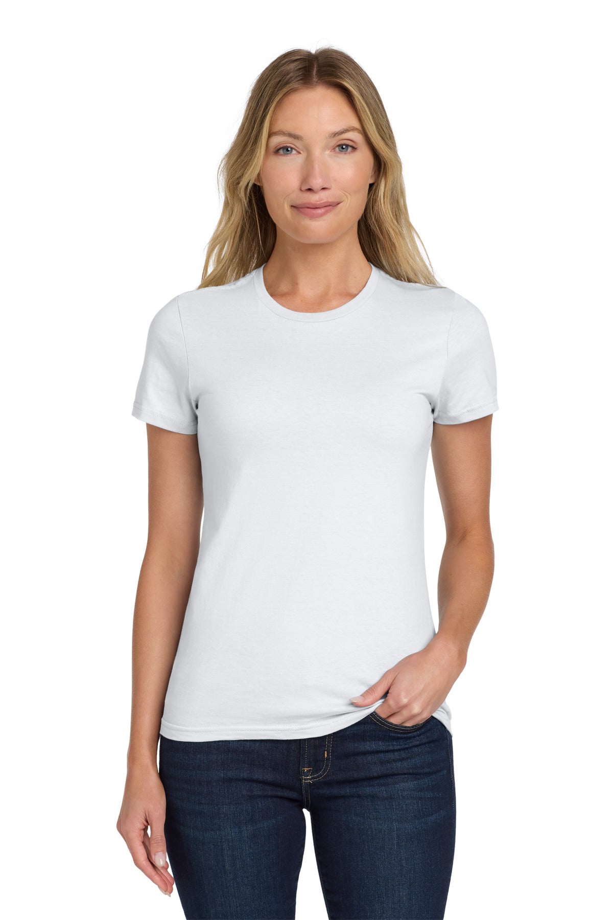 Custom White Softstyle Women's Tee 64000L, personalized by SanCanDo Swag in Argyle, TX